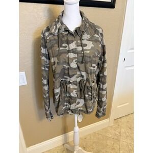 American Eagle Women's Lightweight Camo Utility Jacket, Large, Y2K
